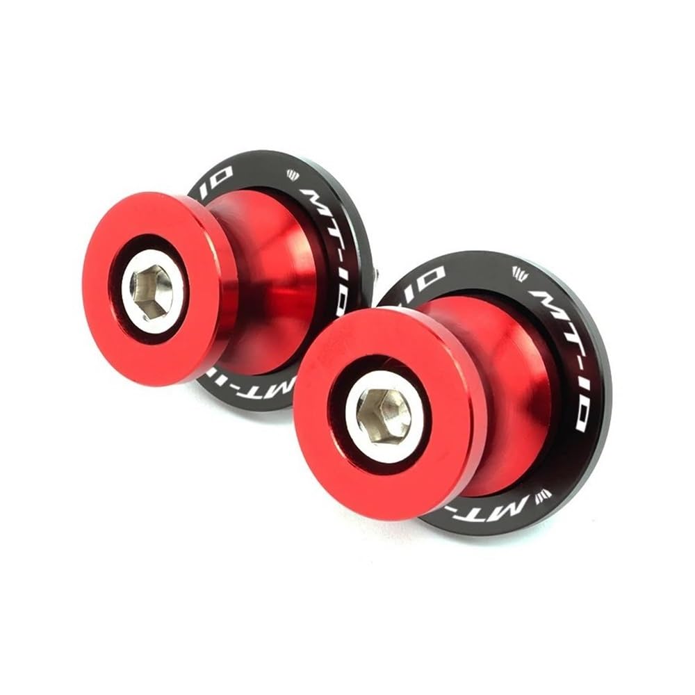 YULEGUDI Swing Arm Spulen Für Y&amaha Für MT03 Für MT09 Für MT10 Für MT 03 09 10 Motorrad Schwinge Spulen Sliders Stand Schrauben 6MM Schwinge Arm(MT10 Red) von YULEGUDI