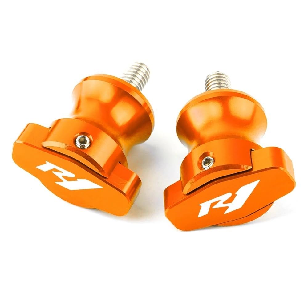 YULEGUDI Swing Arm Spulen Für Y&amaha Für YZF R1 1999-2011 2012 2013 2014 2015 2016 2017 2018 Motorrad 6 MM Schwinge Spulen Stand Schrauben Slider(Orange) von YULEGUDI