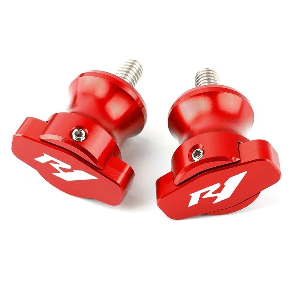 YULEGUDI Swing Arm Spulen Für Y&amaha Für YZF R1 1999-2011 2012 2013 2014 2015 2016 2017 2018 Motorrad 6 MM Schwinge Spulen Stand Schrauben Slider(Red) von YULEGUDI