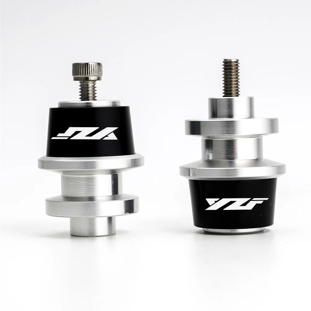 YULEGUDI Swing Arm Spulen Für Y&amaha Für YZF R1 R3 R6 R25 1999-2018 2019 2020 2021 Motorrad 6 MM CNC Aluminium Schwinge Spulen Stand Schrauben Slider(Silver-2) von YULEGUDI