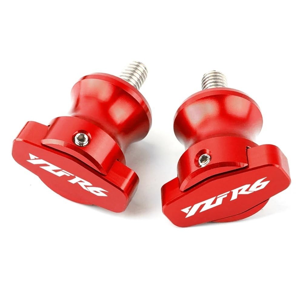 YULEGUDI Swing Arm Spulen Für Y&amaha Für YZF R6 Für YZF-R6 2000-2014 2015 2016 CNC Motorrad Schwinge Schwinge Spulen Slider Stand Schrauben 6 MM(Red) von YULEGUDI