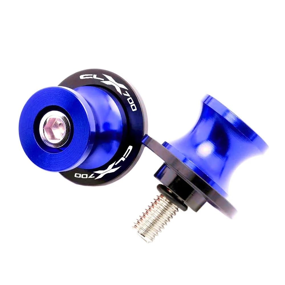 YULEGUDI Swing Arm Spulen Motorrad CNC Stand Schraube 10mm Schwinge Spulen Slider Für CF-M-OTO Für Clx700 Für CLX 700 Für CL-X700(Blue) von YULEGUDI