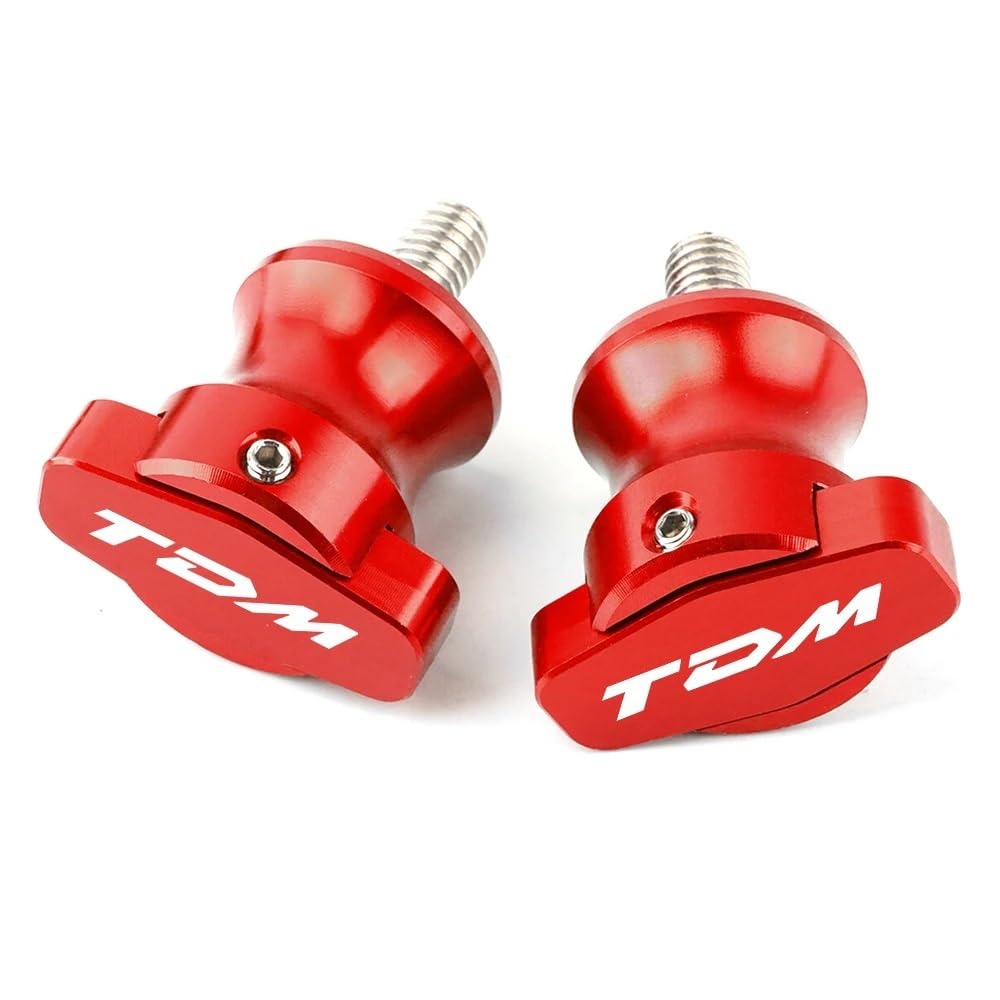 YULEGUDI Swing Arm Spulen Motorrad Schwinge Sliders Spulen 2PCS 6MM Stand Schraube Paddock Für Y&amaha Für TDM 850 Für TDM850 1991-2020 Für TDM 900 Für TDM900 2004-2015(Red) von YULEGUDI