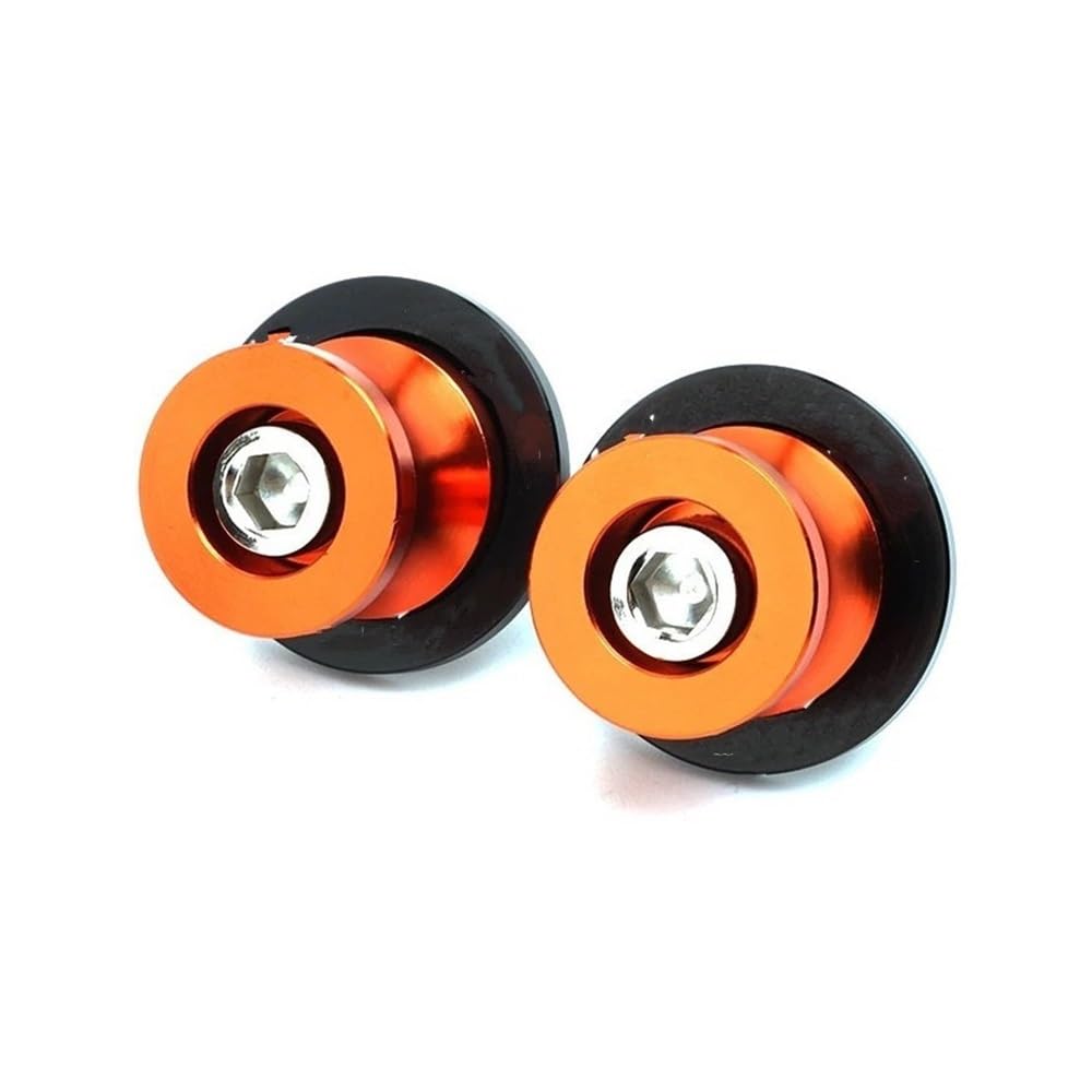 YULEGUDI Swing Arm Spulen Motorrad Schwinge Spulen Sliders Stand Schrauben 8MM 10MM Schrauben Für K&awasaki Für Ninja 250 300 400 650 1000SX Für ZX6R Für ZX10R(8MM Bolts Orange) von YULEGUDI