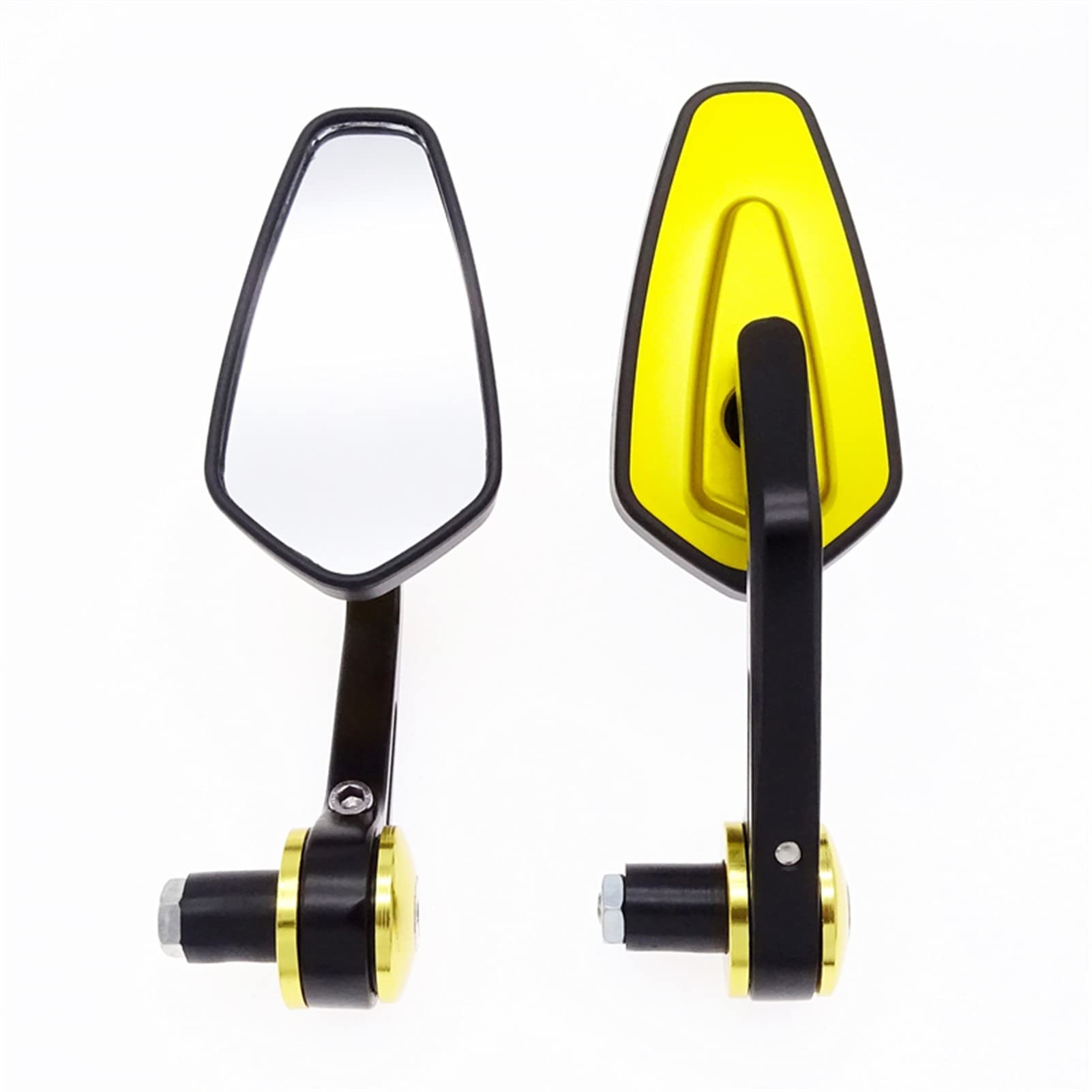 Spiegel Motorbik 1 Paar 7/8" 22mm Universal Motorrad Bar End Rückspiegel Rückspiegel Griff Seitenspiegel Oval Für SU@ZUK*I Ka@wasa&ki Ya*ma&ha Motorrad-Seitenspiegel(Yellow) von YUNDVLT