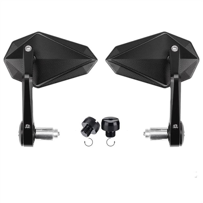 Spiegel Motorbik Bar End Spiegel Motorrad Universal Rückspiegel CNC Aluminium Für MT09 MT07 R1 R3 YZFR1/R6 Für NI*N&JA Z1000 Z900 Z650 Z750 Motorrad-Seitenspiegel(Black-anticlock) von YUNDVLT