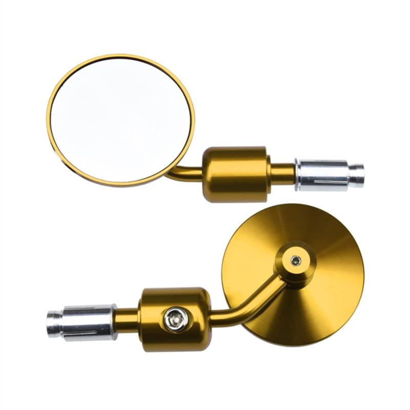 Spiegel Motorbik Motorradspiegel 22mm Lenker Für Ya*ma&ha R6 R1 MT 09 10 TMAX XMAX WR125 250 125 200 390 Lenkerenden Seitenspiegel Motorrad-Seitenspiegel(Gold) von YUNDVLT