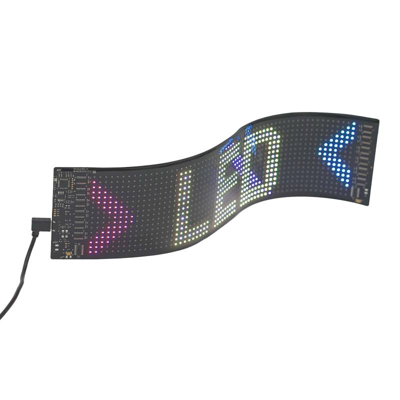 YUNRUX Led Anzeigetafel 37.4 * 9.2cm Led Namensschild Mit Fernbedienung Led Laufschrift Programmierbar Leuchtschild FüR Auto RGB LED-Anzeige LED-Schild USB-Stecker LED-Anzeigetafel 4.5M Kabel von YUNRUX