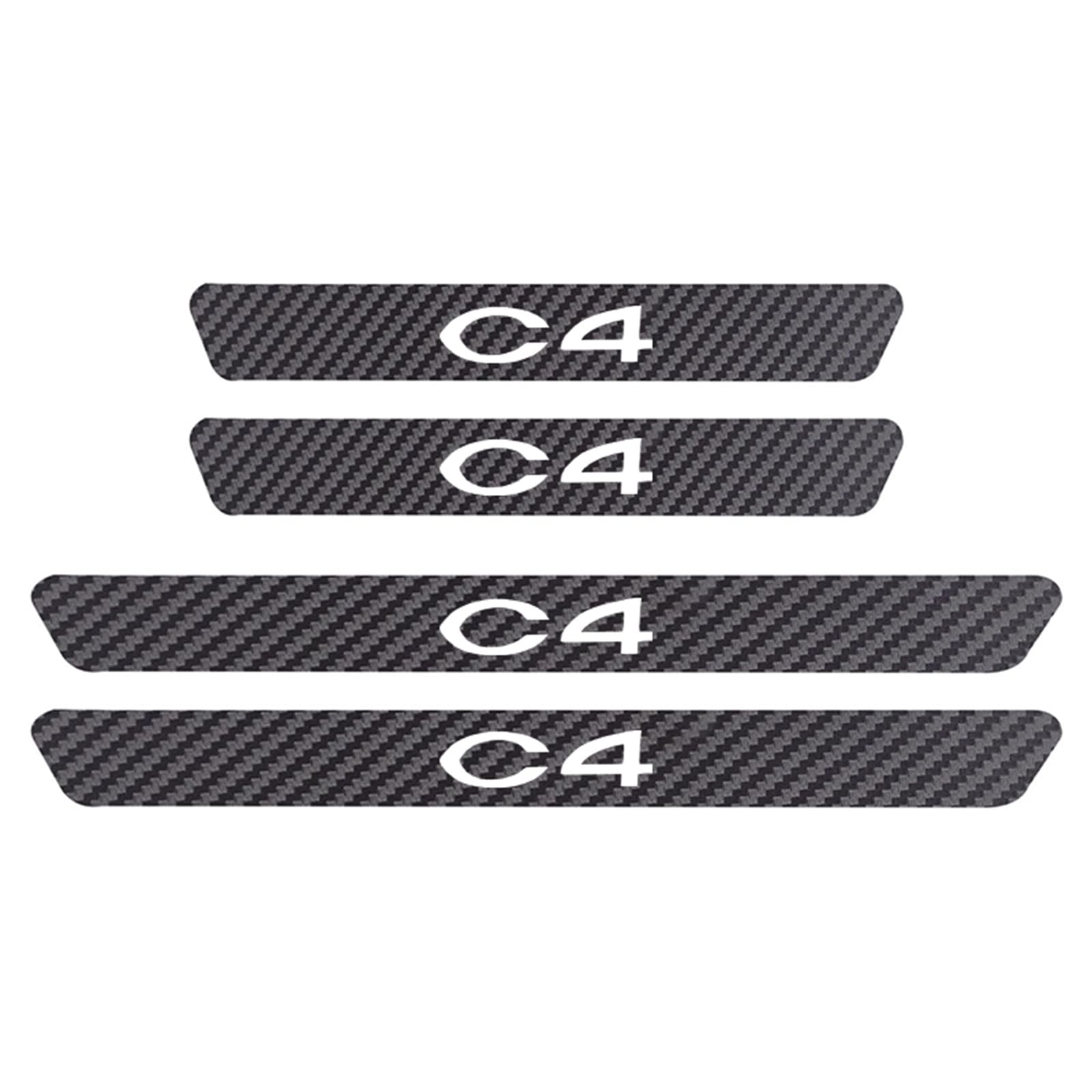4 StüCk Auto Selbstklebend Kohlefaser Einstiegsleisten Kick Plates Aufkleber für Citr-oen Cactus C8 C6, Türschwelle Lackschutzfolie Anti Scratch Trim Sticker Zubehör, C4 von YUPACK