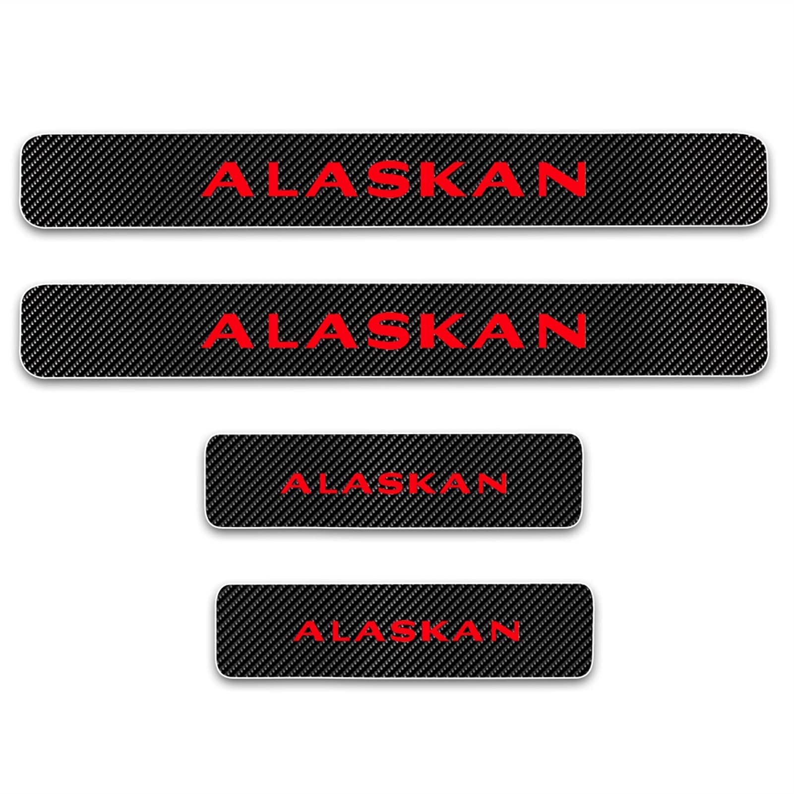 Auto Einstiegsleisten für Ren-Ault Alaskan Tuning Zubehör, 4 Stück Kohlefaser-Türschwellen Aufkleber, Kratzfestes und Verschleißfestes - Innen-Styling-Zubehör,Red von YUPACK