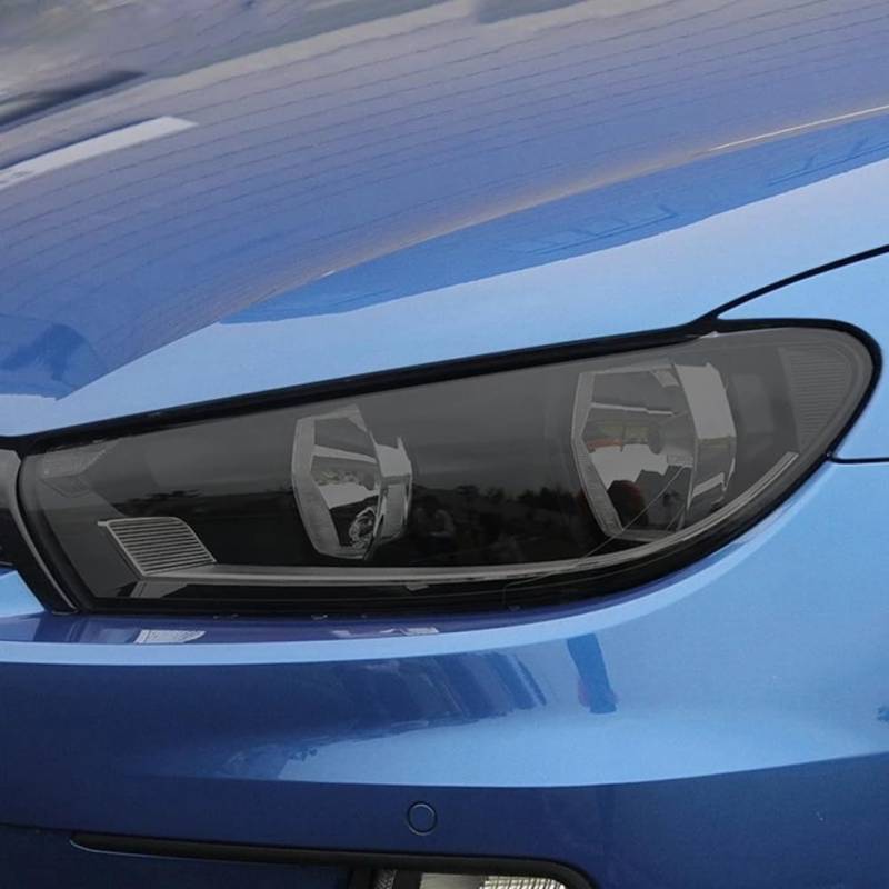 2 Stück Autoscheinwerfer Schutzfolie Restaurierung Transparent Schwarz TPU Aufkleber, Für VW Scirocco 2008-2017 Zubehör von YURME