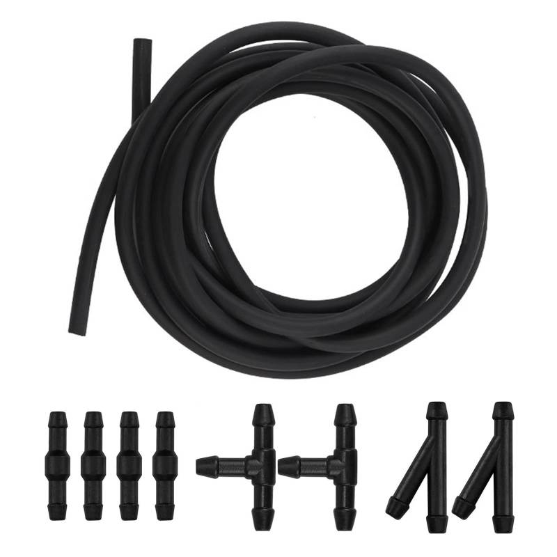 YUTOU 2 PCS 2m Scheibenwaschanlage Schlauch, Universal Wischwasserschlauch Reparaturset, Spritzwasserschlauch, Automotive Schlauch, Lsolierschlauch mit 8 Stück Schlauchverbinder von YUTOU