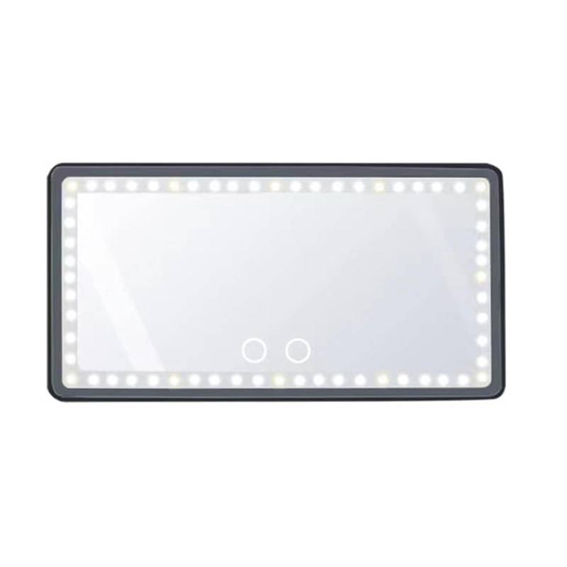 Auto-Sonnenblenden-Kosmetikspiegel, Touchscreen, Wiederaufladbarer LED-beleuchteter Reise-Make-up-Spiegel, Universeller Autospiegel für Auto-Visier (BLACK) von YUYTE