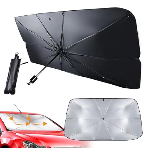 YUZHEDM Car Windshield Sun Shade Umbrella 65 x 125 cm Car Windshield Sunshade Umbrella klein Car Sun Shade Blocks UV Rays Visor Protector Sunshade to Keep,für die meisten Fahrzeuge Autozubehör von YUZHEDM