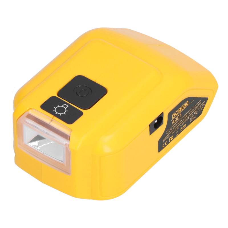 Batterie -Lade -Adapter -Konverter, LED -Arbeitslicht für 14 V -22 V mit Dual -USB (Mit 12VDC-Loch) von YWBL-WH