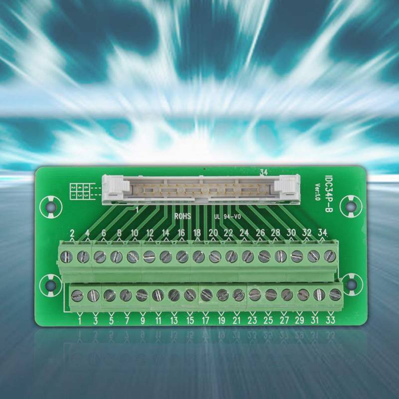 SPS-Platine, IDC34P 34-Pin-Steckerleiste, Platine, Klemmenblock-Anschluss, SPS-Schnittstelle mit Halterungsplatine, Erdungsklemmenblöcke von YWBL-WH