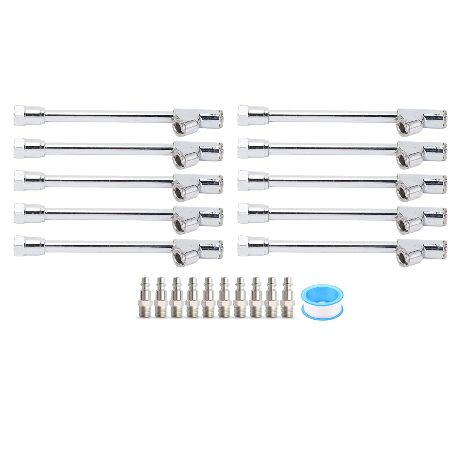 YWBL-WH 10-teiliges Doppelkopf-Luftspannfutter-Set, Reifen-Luftfüllset, 1/4 Zoll FNPT, Reifenaufblasfutter-Reparaturwerkzeuge von YWBL-WH