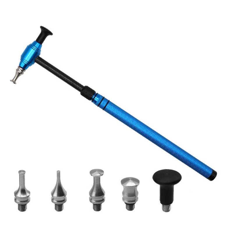 YWBL-WH Dent Repair Tool Kits Paint Less Dent Removal Tap Down Tools Dent Rubber Hammer mit 5 Knock-Down-Köpfen für Auto Hagel Schaden Reparatur von YWBL-WH