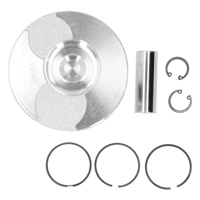 YWBL-WH Motorteile Kolbensatz,186FA Kolben + Kolbenring + Stift + Sicherungsring Komplette Baugruppe für 186FA Luftgekühlten Dieselmotor, Dynamo von YWBL-WH