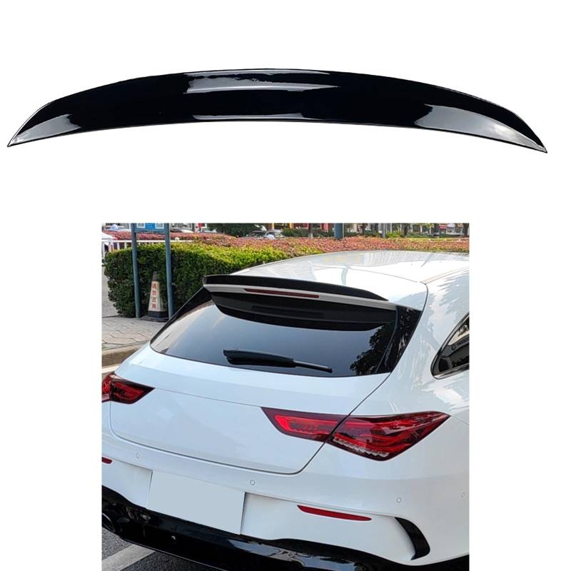 Auto Heckspoiler für Mercedes-Benz CLA-Class Shooting Brake X118 CLA200 260 CLA35 45 AMG, Hintere Kofferraum Fenster Dachspoiler Karosserie Styling Exterieur Zubehör,Black Glossy Color von YWDGFC