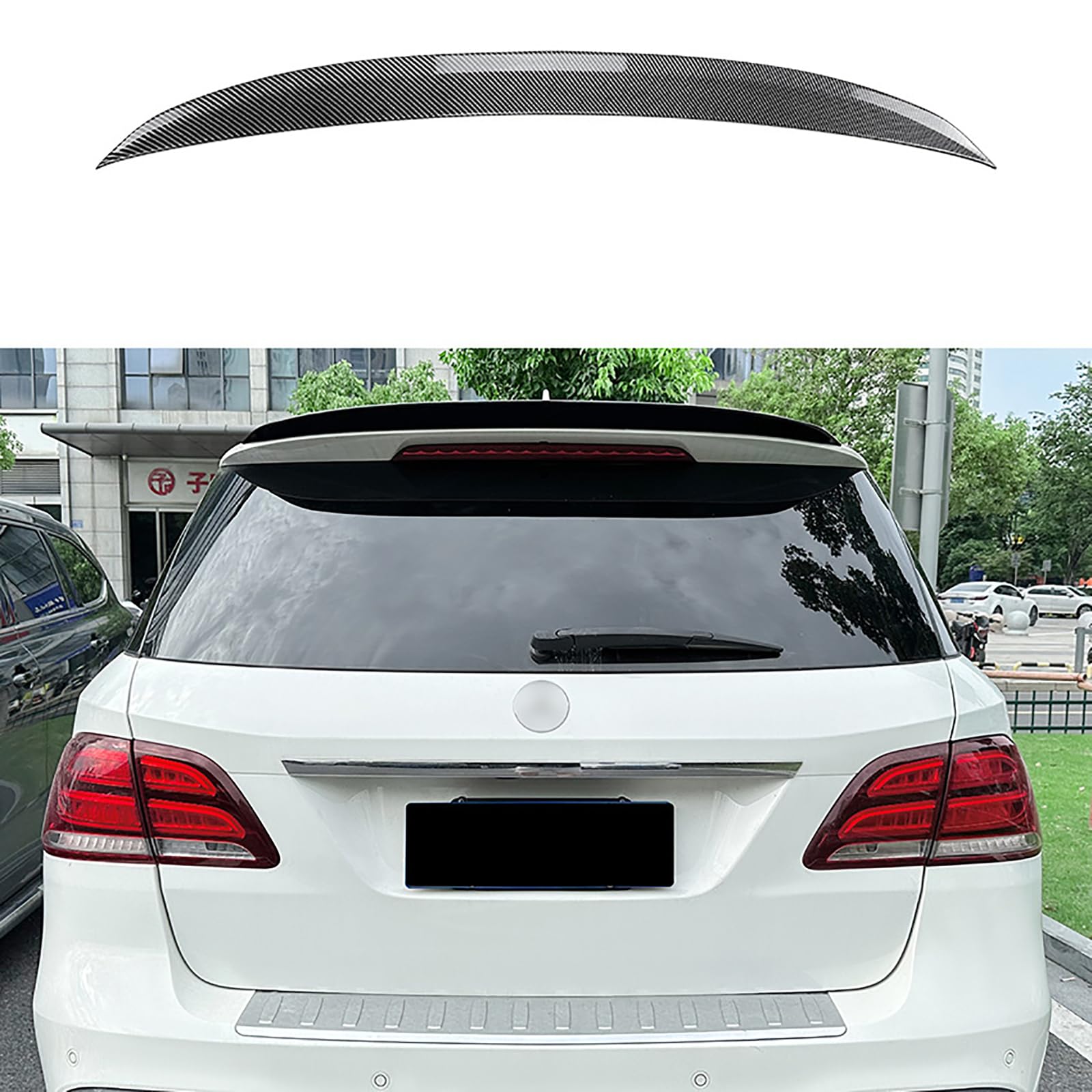 Auto Heckspoiler für Mercedes ML-Class GLE-Class W166 2012-2018 AMG, Hintere Kofferraum Fenster Dachspoiler Karosserie Styling Exterieur Zubehör,Carbon Fiber Texture Appearance von YWDGFC