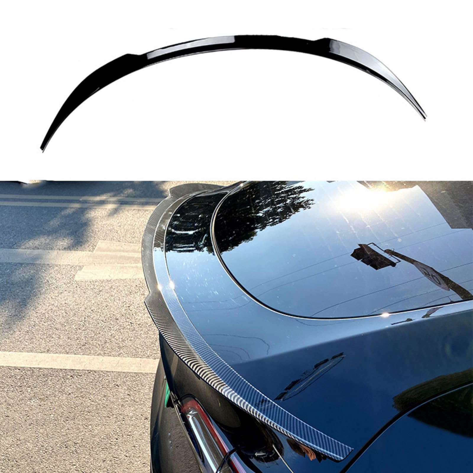 Auto Heckspoiler für Tesla Model Y, Hintere Kofferraum Fenster Dachspoiler Karosserie Styling Exterieur Zubehör,Black Glossy Color von YWDGFC