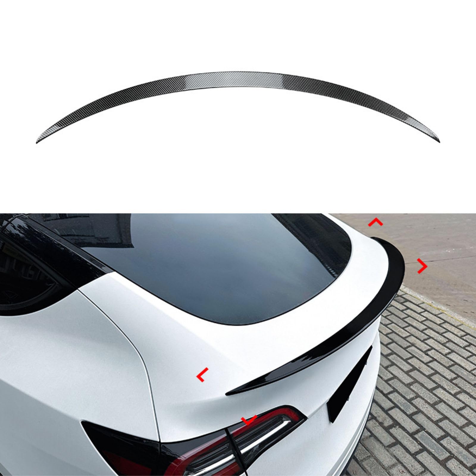 Auto Heckspoiler für Tesla Model Y P, Hintere Kofferraum Fenster Dachspoiler Karosserie Styling Exterieur Zubehör,Carbon Fiber Texture Appearance von YWDGFC