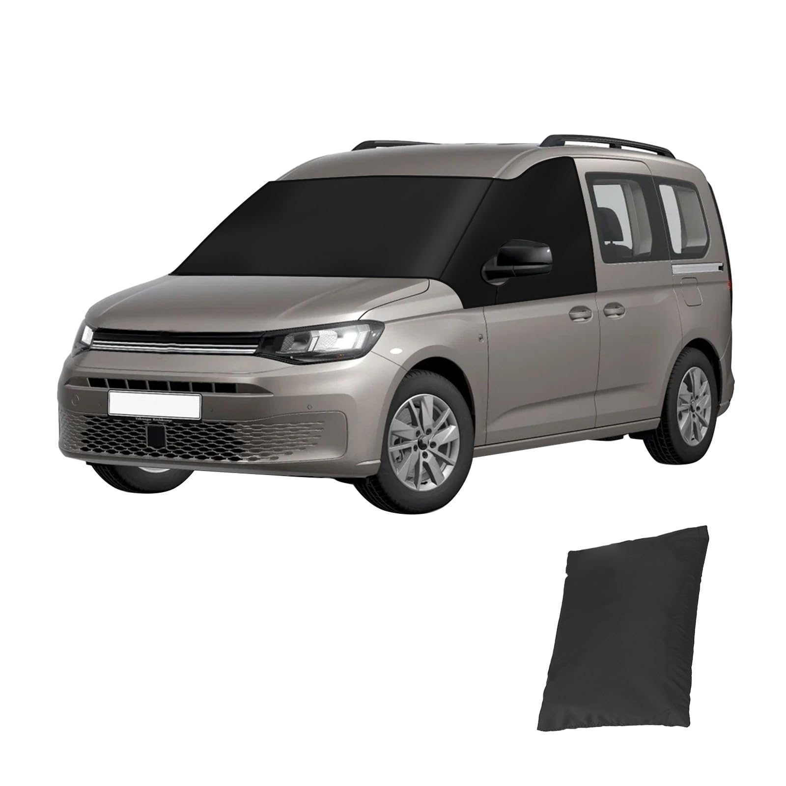 Frontscheibenabdeckung für VW Caddy, 600D Oxford-Gewebe, Verdunkelung, wasserdicht, Auto-Windschutzscheibenabdeckung, Windschutzscheibenabdeckung, Frost- und Schneeabdeckung von YWNYT