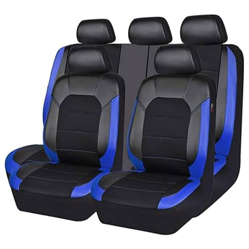Autositzbezüge für Peugeot 308 SW P5 T9 2014-2025, 9 Stück Sitzbezüge Anti-Rutsch Bequem Auto Sitzbezüge Set Zubehör,Blue1 von YWWNB