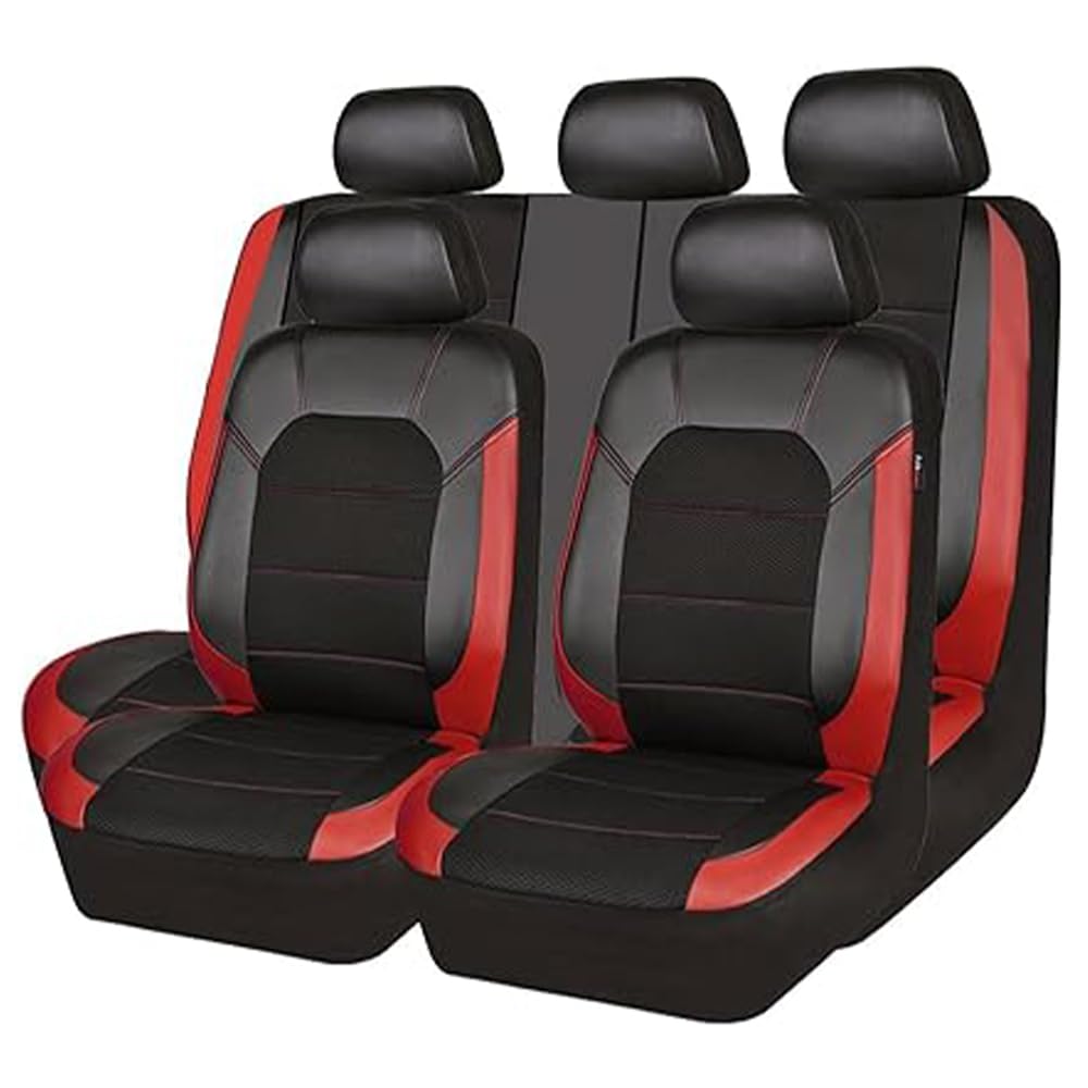 YWWNB Autositzbezüge für Audi A5 Sportback Coupe 2010-2021, 9 Stück Sitzbezüge Anti-Rutsch Bequem Auto Sitzbezüge Set Zubehör,Red1 von YWWNB