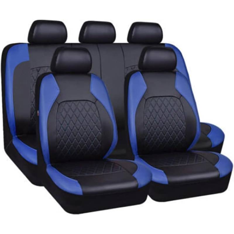 YWWNB Autositzbezüge für Ford C-MAX '03 C214 / C-MAX 2003-2010, Autositzbezug Vorne Hinten Schonbezüge Wasserdichter Sitzbezug Zubehör,Black-Blue1 von YWWNB