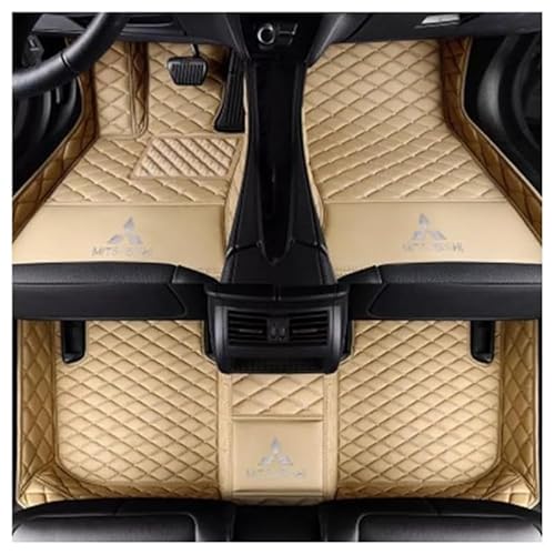 Leder Auto Fussmatten, für Mitsubishi Outlander 2013-2021 7-Seater (LHD) Maß Auto FußMatten Teppich Matten Allwetter Fußmatten Zubehör,B von YWXKZZMX