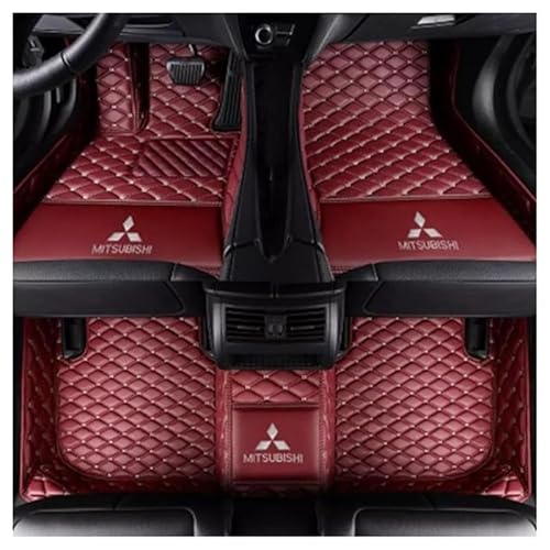 Leder Auto Fussmatten, für Mitsubishi Outlander 2013-2021 7-Seater (LHD) Maß Auto FußMatten Teppich Matten Allwetter Fußmatten Zubehör,C von YWXKZZMX