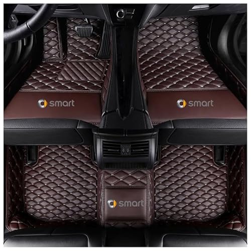 Leder Auto Fussmatten, für Smart forfour 2014-2020 W453 (LHD) Maß Auto FußMatten Teppich Matten Allwetter Fußmatten Zubehör,B von YWXKZZMX