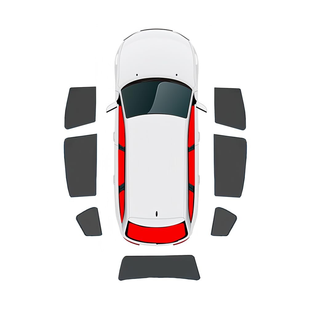 Sonnenschutz Auto Seitenscheibe für BYD Qin Pro/Plus/DMI/King 2019-2025, Auto Sonnenschutz Vorhang UV Schutz Sichtschutz Auto Auto Fenster ZubehöR,E-7-piece car Set von YXCYJ