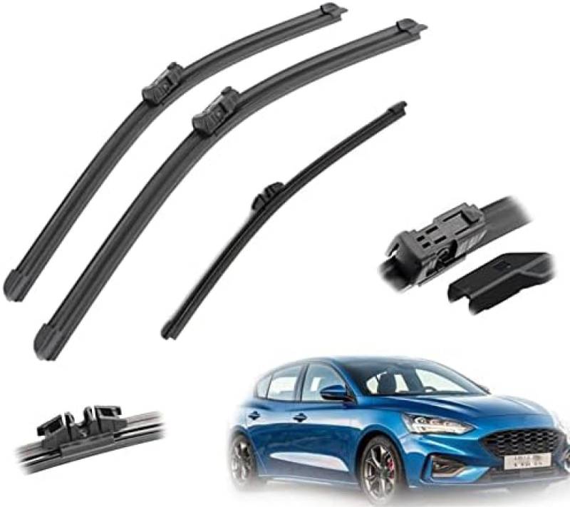 26 "+ 20" + 11 "Wischer Für Ford Für Focus 4 MK4 2018 2019 2020 Vorne hinten Scheibenwischerblätter Pinsel Cutter Zubehör von YXDSXYG