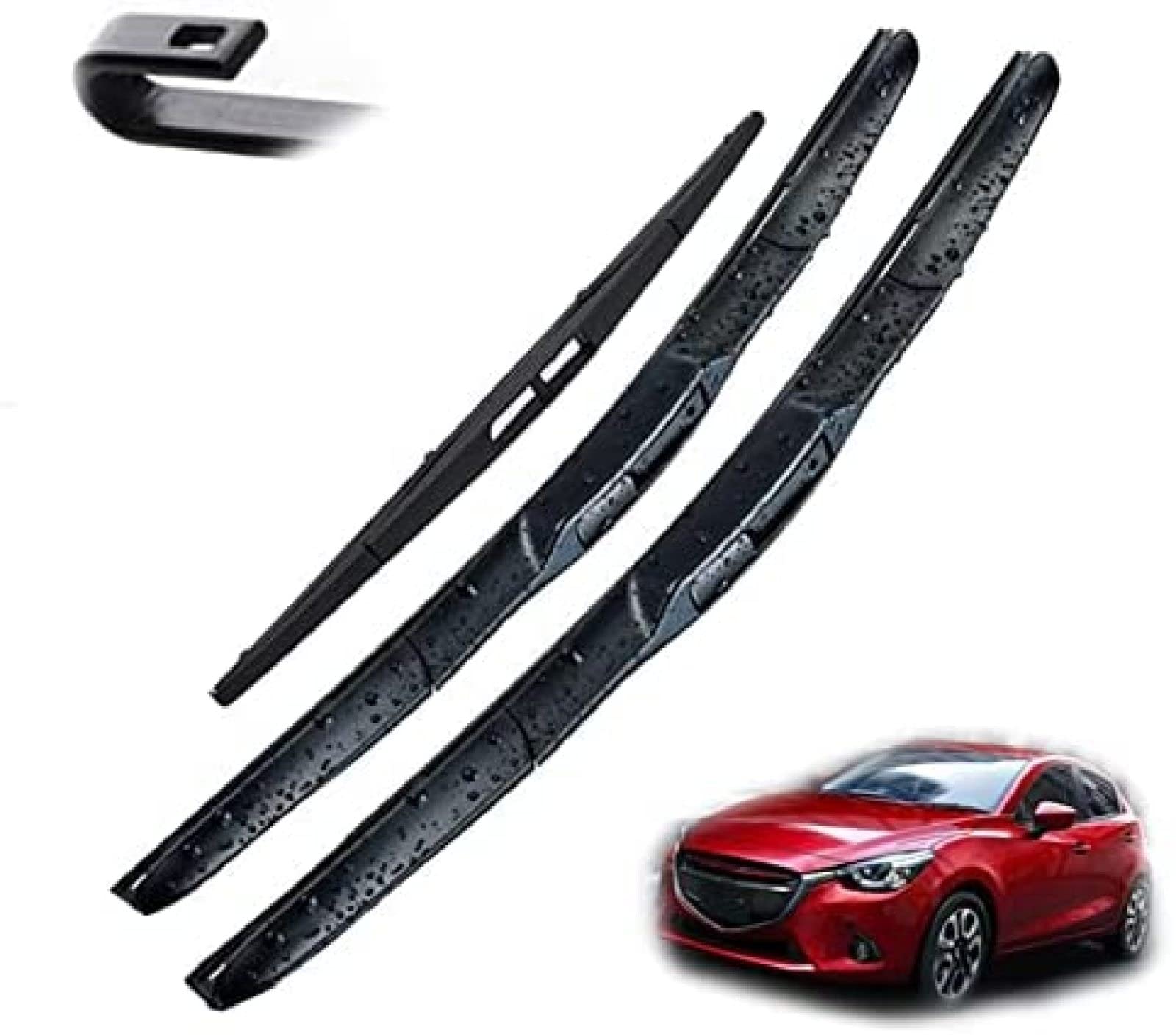 Front- und Heckscheibenwischer-Set für Mazda2 für Mazda für Demio 2 DJ DL 2014-2021 Auto-Windschutzscheibe Scheibenwischer 22 "+ 17 "+ 14" von YXDSXYG