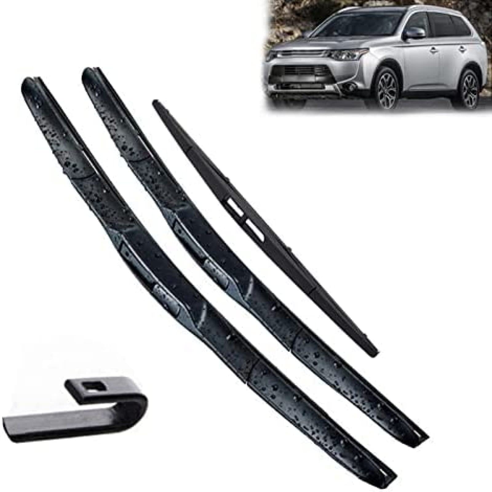 Für Mitsubishi Für Outlander MK3 2013-2016 2017 2019 Scheibenwischer vorne und hinten Wischerblätter Set Windschutzscheibe Windschutzscheibe 26"+18"+12" Scheibenwischer von YXDSXYG