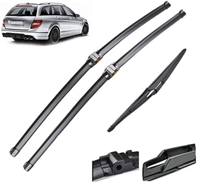 Scheibenwischer vorne hinten Wischerblätter Set für Mercedes-Benz C-Klasse W204 2009-2012 Windschutzscheibe Windschutzscheibe vorne hinten 24 "+ 24" + 12 " von YXDSXYG