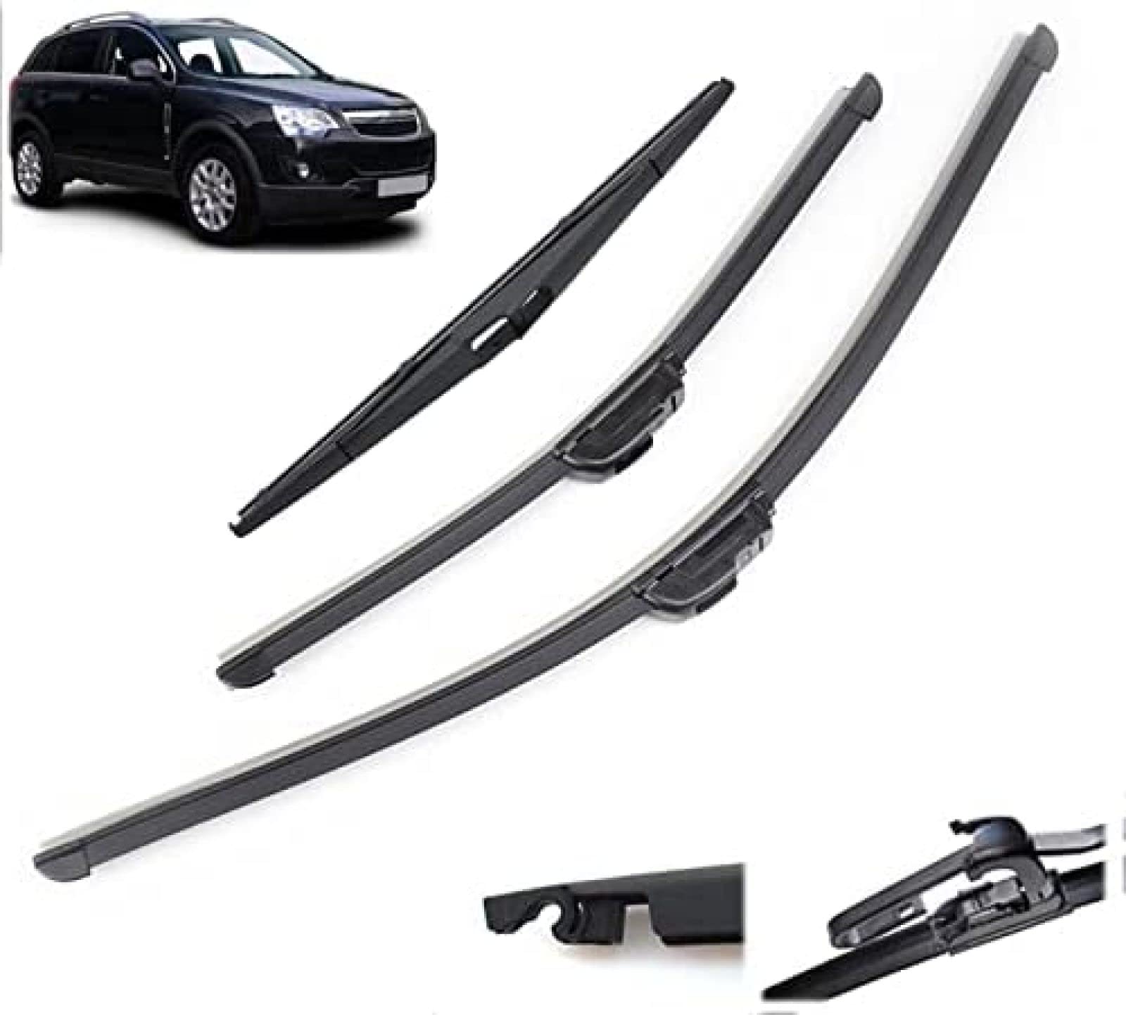 Wischer Teile Auto Vorne Hinten Scheibenwischer Für Opel Für Antara 2006-2010 2011 2012 2013 2014 2015 2016 2017 Scheibenwischerblätter Kit Set von YXDSXYG