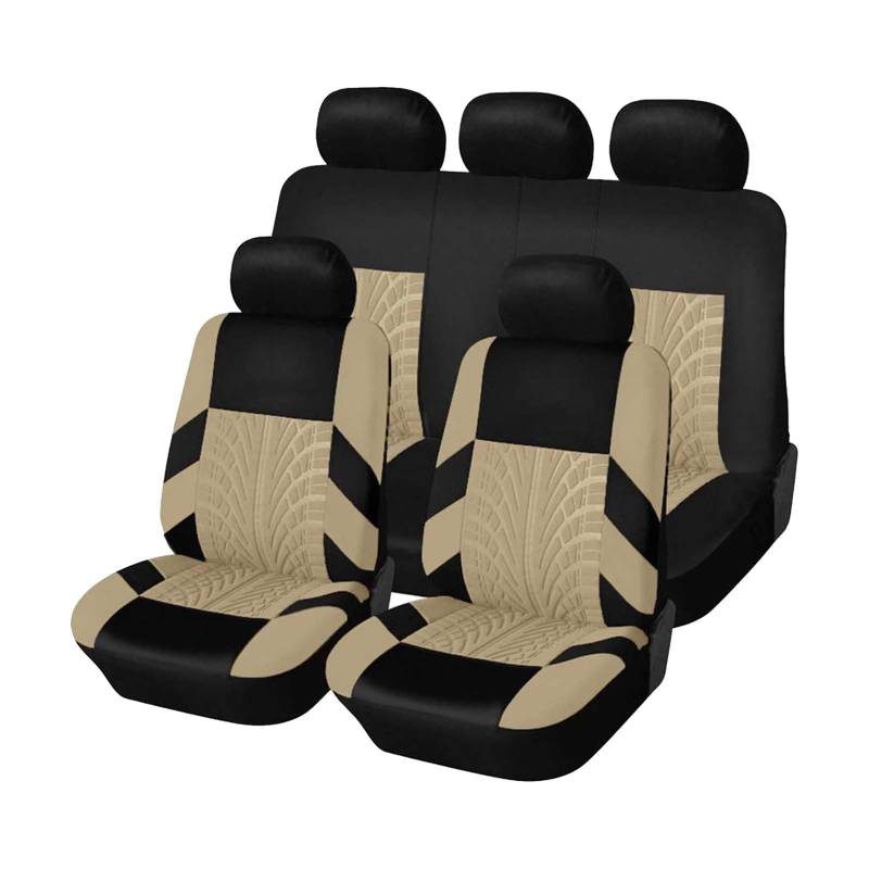 YXFCD Auto Sitzbezüge Sets für Accord 8.Generation 2008-2013, Sitzbezügesets Sitzschoner Verschleißfest Atmungsaktiv Bequem Vorne Hinten Innenraum Zubehör,A/Beige von YXFCD