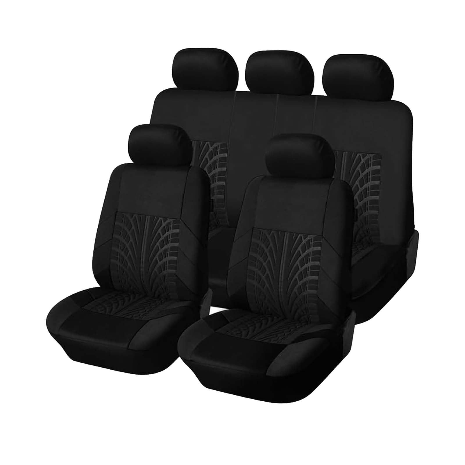 YXFCD Auto Sitzbezüge Sets für Ford Focus 2011 2012 2013 2014 2015 2016 2017 2018, Sitzbezügesets Sitzschoner Verschleißfest Atmungsaktiv Bequem Vorne Hinten Innenraum Zubehör,E/Black von YXFCD