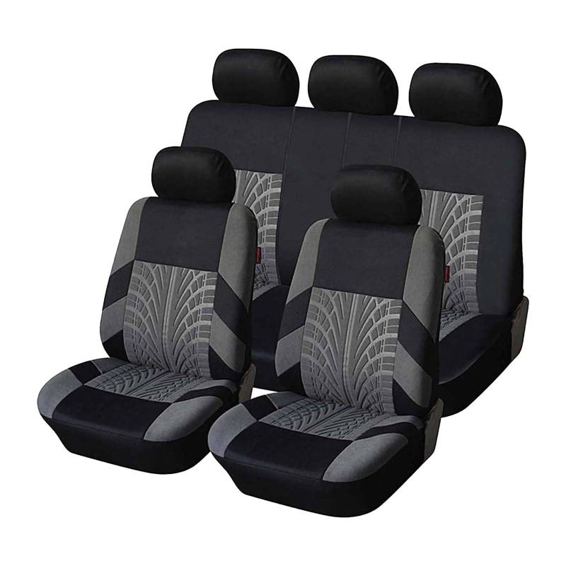 YXFCD Auto Sitzbezüge Sets für VW Touran 1.Gen (1T) 2006-2010 2011 2012 2013 2014 2015, Sitzbezügesets Sitzschoner Verschleißfest Atmungsaktiv Bequem Vorne Hinten Innenraum Zubehör,C/Gray von YXFCD