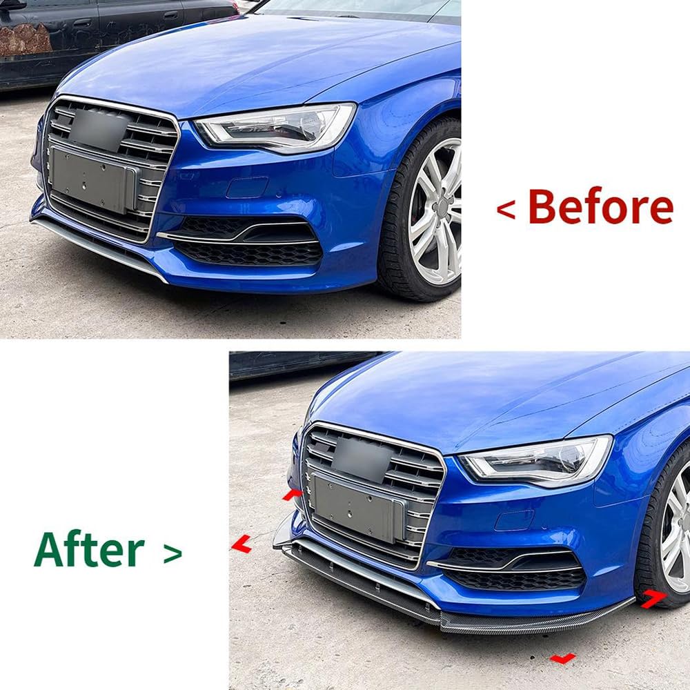 Frontstoßstangenspoiler, Für Audi 2013-2016 A3 / S3 8V,Lippensplitter,Diffusor,Auto Spoiler,Auto-Frontstoßstange vorne Lippe,Spoilerlippe,A von YYASWED