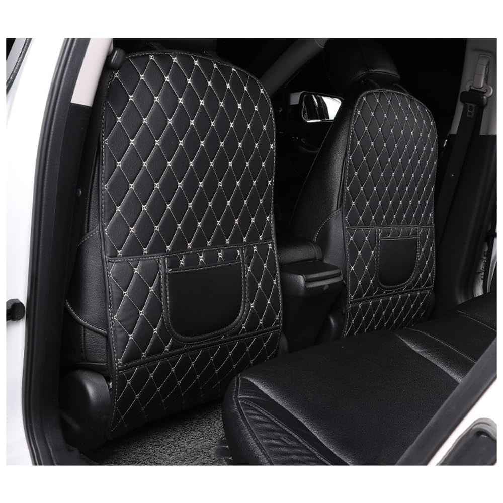 2 Stück Auto Rücksitz Anti Kick Pad, für Peugeot 207 CC Coupe Cabrio 2007-2015 Wasserdicht Leder Rückenlehne Anti-Kick Pads Autositz Rückenlehnenschutz Zubehör,A von YYBCDSA