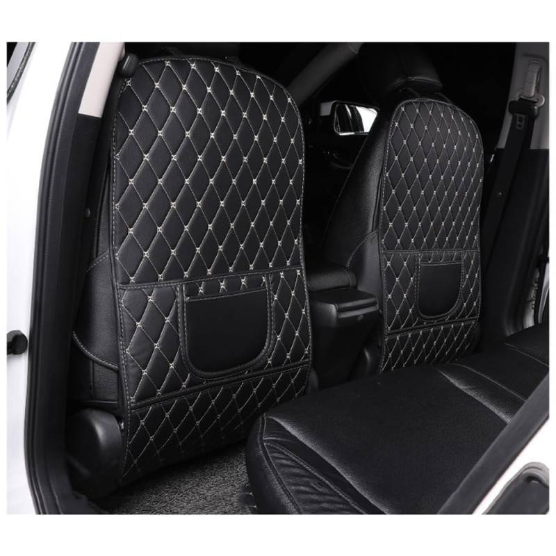 YYBCDSA 2 Stück Auto Rücksitz Anti Kick Pad, für Audi A6 (C7) Combi 2011-2018 Wasserdicht Leder Rückenlehne Anti-Kick Pads Autositz Rückenlehnenschutz Zubehör,A von YYBCDSA