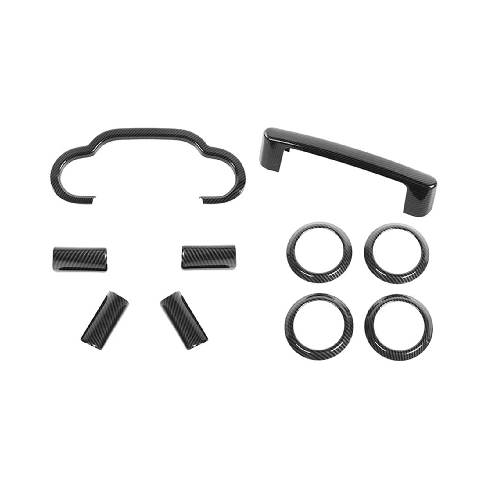 Aufkleber-Set for Mittelkonsole, Lenkrad, Armaturenbrett, Dekoration, kompatibel mit Jeep Wrangler JK 2007–2010, Auto-Innenausstattung(Carbon Fiber) von YYEFNMAZ