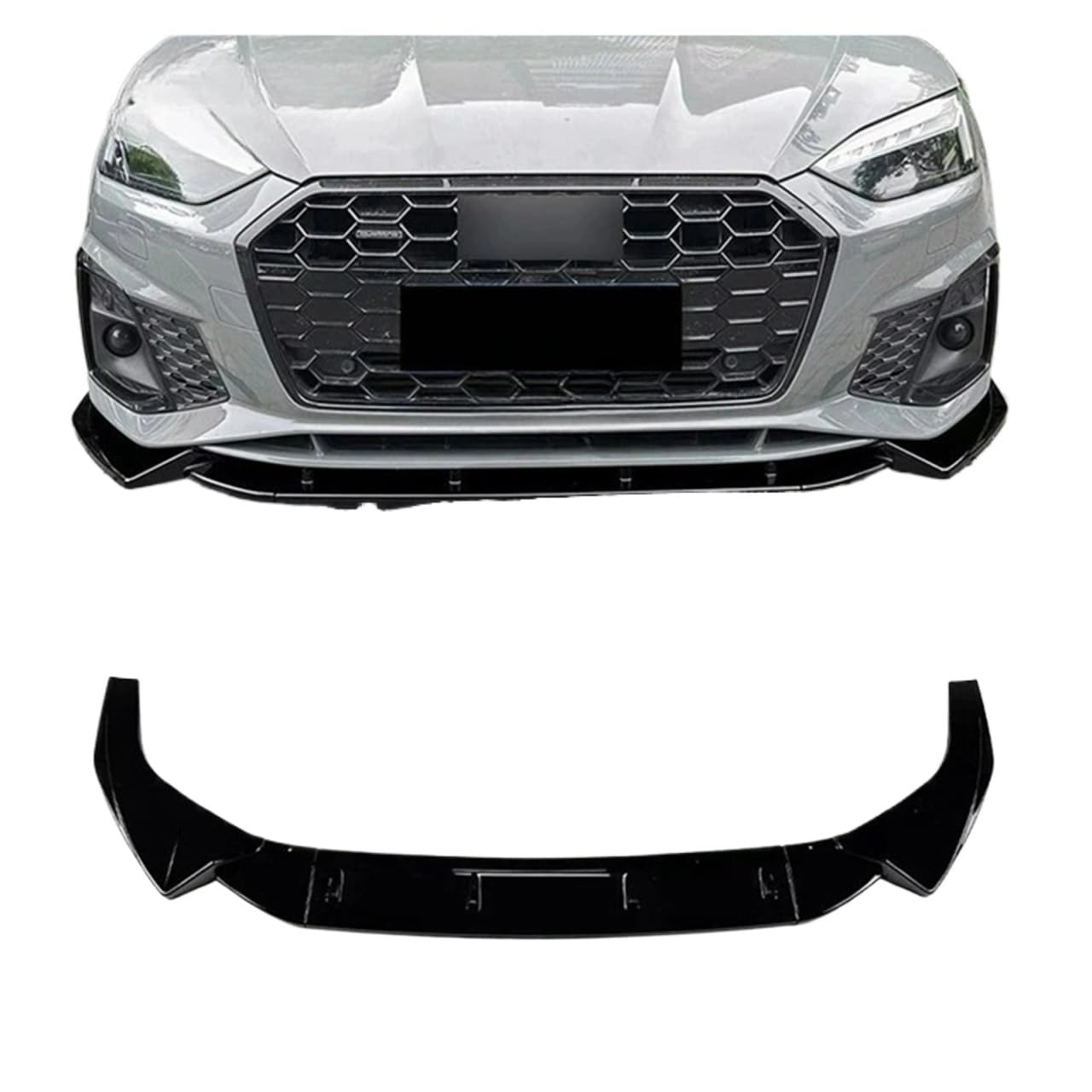 Kompatibel for Audi A5 Sline S5 8W6 Spät 2021 + Front Diffusor Front Spoiler Front Schaufel Front Kiefer Spoiler Front Lip Spoiler Bumpe(Glossy black) von YYEFNMAZ