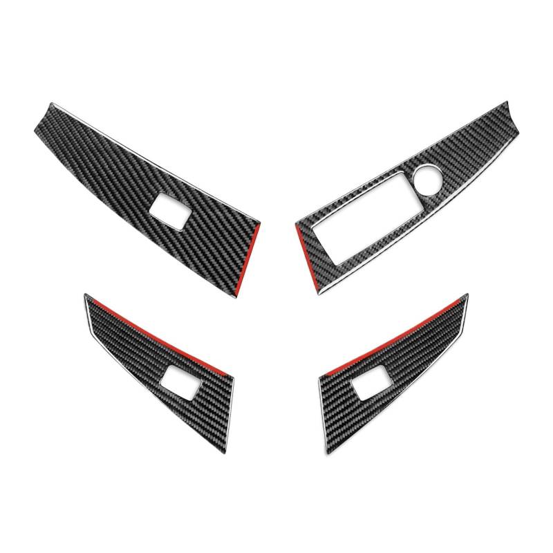 Kompatibel for BMW 5er E60 2004–2007, Karbonfaser, Fensterheberschalter, Knopfverkleidung, Auto-Innenraum-Zubehör, Dekorationsaufkleber(RHD) von YYEFNMAZ