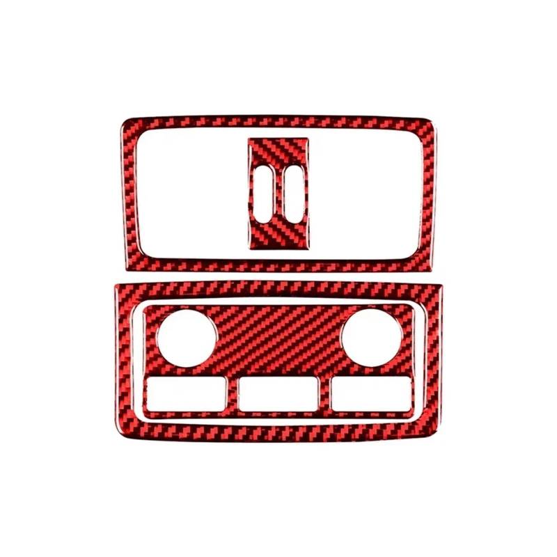 Kompatibel for BMW 5er E60 2004–2010, Autozubehör, Karbonfaser-Innenraum, Auto-hintere Auspuff-Entlüftungsblende, Zierrahmen-Abdeckung, Dekor-Aufkleber(Style B(Red)) von YYEFNMAZ